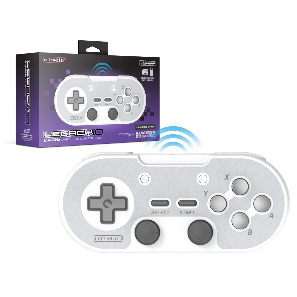 Retro - Bit Legacy 16 sans fil & USB - Grise (Dongles USB & SNES inclus) - Manettes - retro - bit - Shop Just for Games