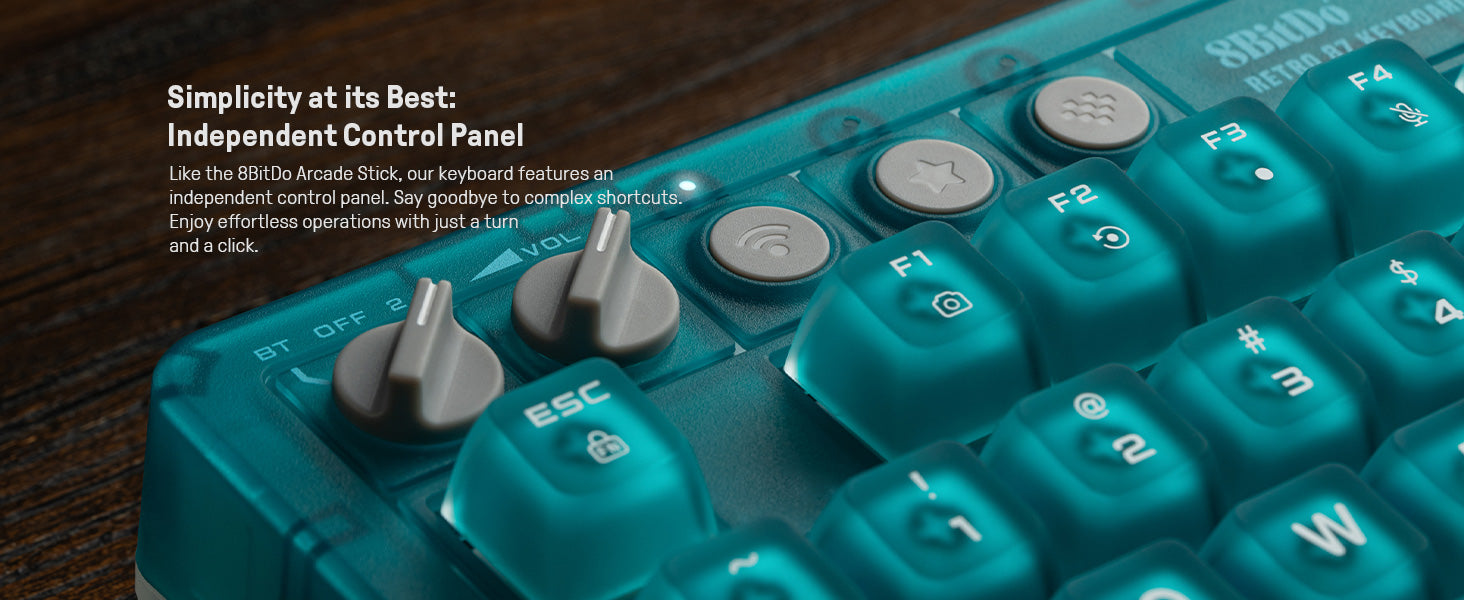 8BitDo Retro Mechanical Keyboard Clear Blue Edition (Clavier Qwerty 87 touches - DISPOSITION ANSI / ANSI LAYOUT)