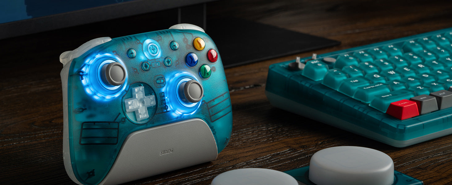 8BitDo Ultimate 2 manette sans fil Clear Blue Edition - PC Windows, Apple, Steam et Android