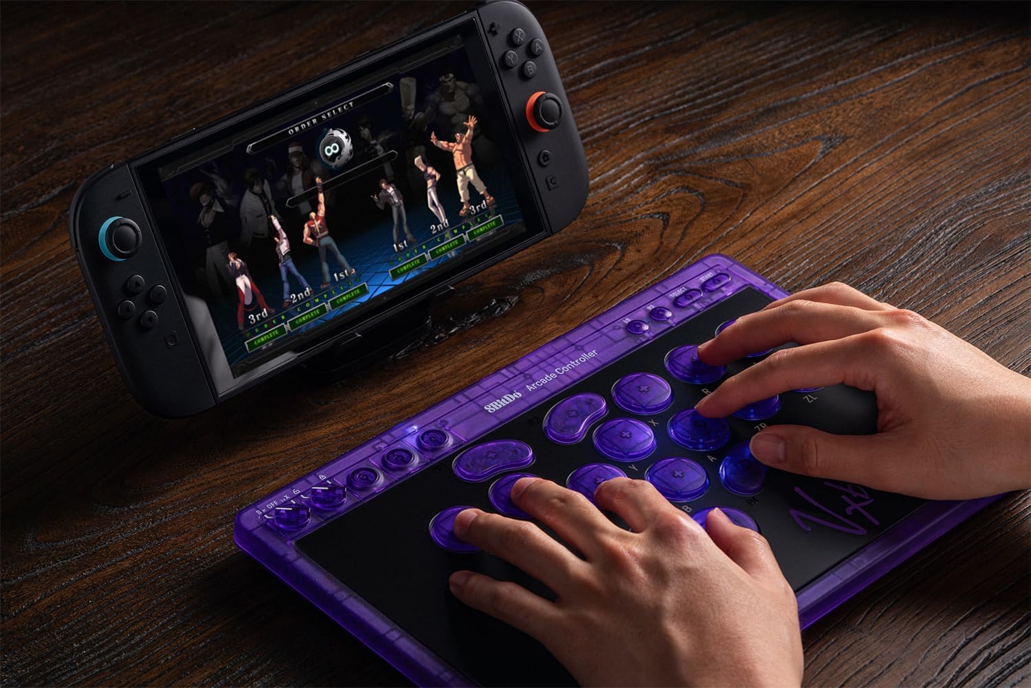 8Bitdo Arcade Controller Purple Edition Bluetooth/2.4G/USB compatible Switch 1 et 2, Windows - Manettes - 8Bitdo - Shop Just for Games