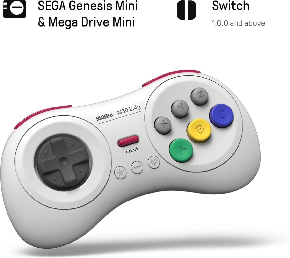 8bitdo Manette sans fils 8 boutons, couleur Blanche/White compatible sur Switch, Sega Genesis mini & Mega Drive mini - Manettes - 8Bitdo - Shop Just for Games