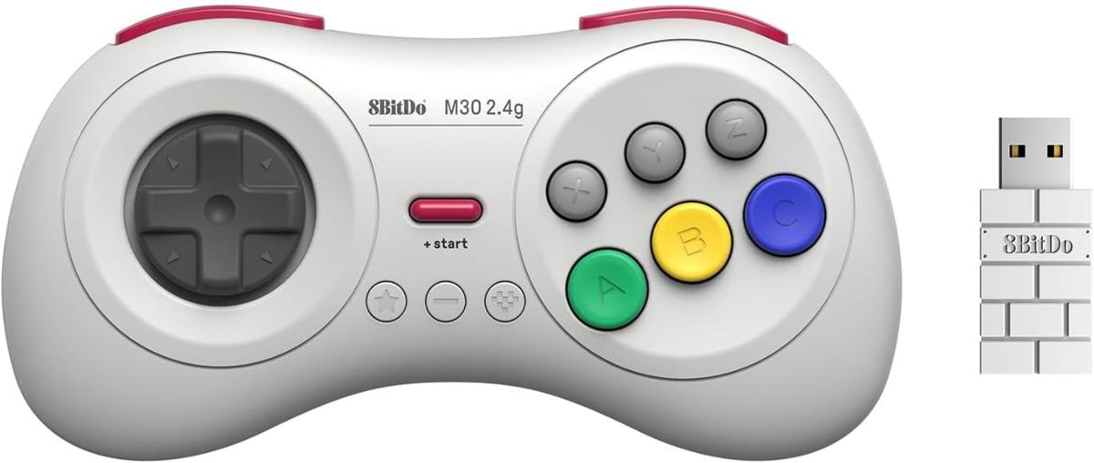 8bitdo Manette sans fils 8 boutons, couleur Blanche/White compatible sur Switch, Sega Genesis mini & Mega Drive mini - Manettes - 8Bitdo - Shop Just for Games
