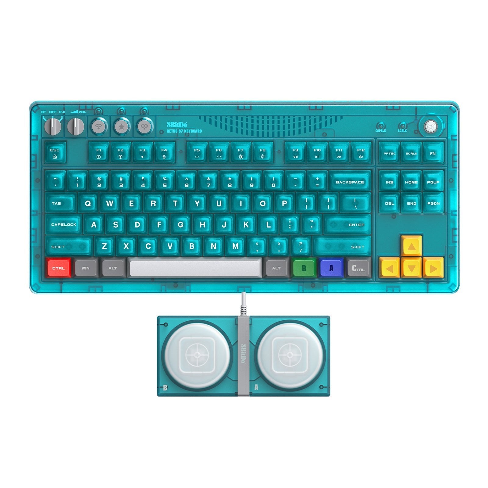 8BitDo Retro Mechanical Keyboard Clear Blue Edition (Clavier Qwerty 87 touches - DISPOSITION ANSI / ANSI LAYOUT) - Manettes - 8Bitdo - Shop Just for Games