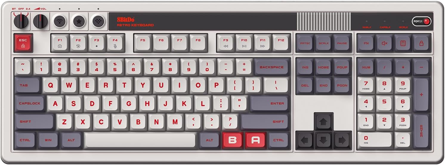 8BitDo Retro Mechanical Keyboard N Edition (Clavier QWERTY 108 touches) - Claviers - 8Bitdo - Shop Just for Games