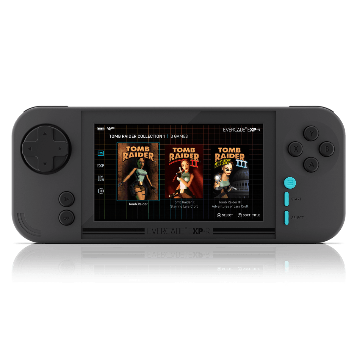 Console Portable Evercade EXP - R + Tomb Raider 1 - 2 - 3 - Console portable - Evercade - Shop Just for Games
