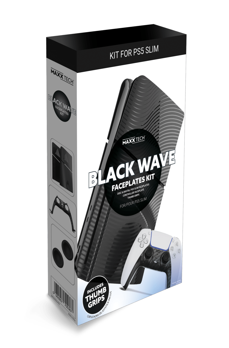 PlayStation 5 Slim - BLACK WAVE FACEPLATES KIT (Faceplate + Controller) - Accessoires - MAXX TECH - Shop Just for Games