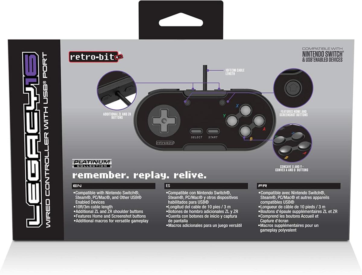 Retro - Bit Legacy 16 USB pad Black - Manettes - retro - bit - Shop Just for Games
