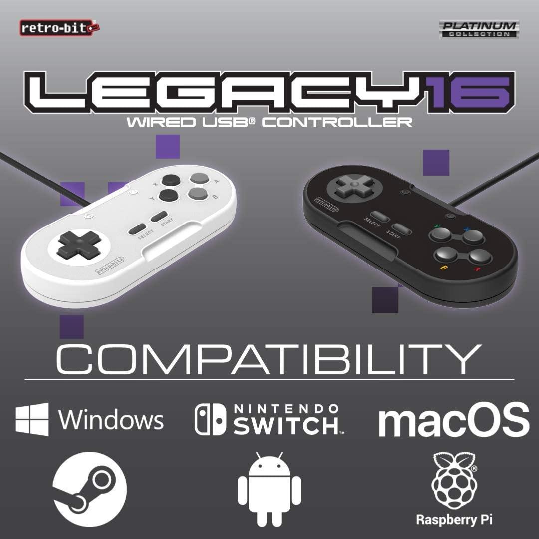 Retro - Bit Legacy 16 USB pad Black - Manettes - retro - bit - Shop Just for Games