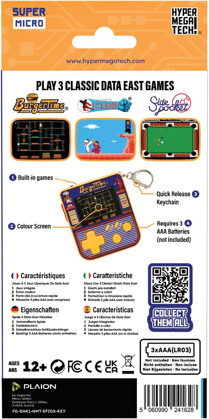 Super Micro Data East Burger Time Porte Clefs Gamer