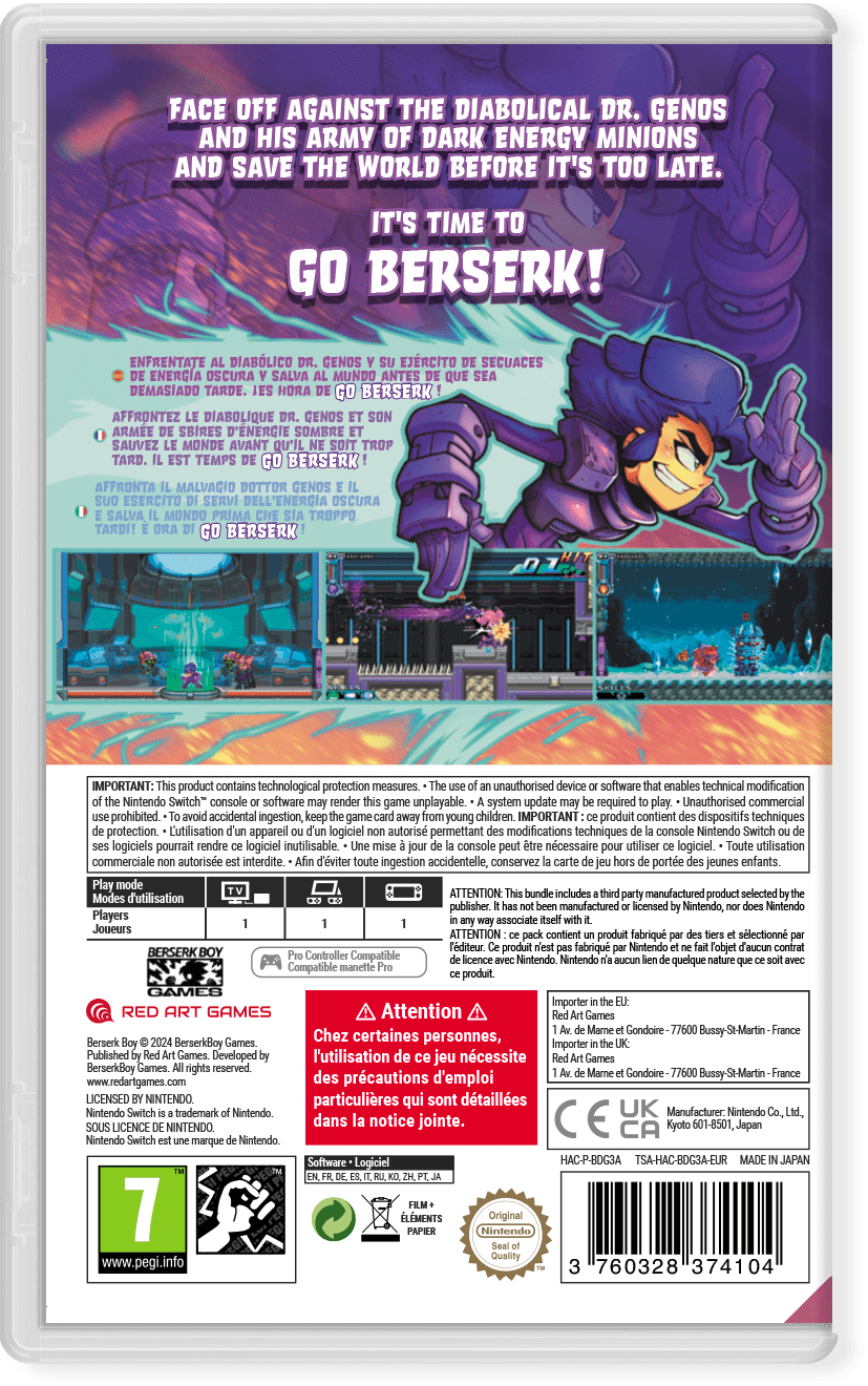 Berserk Boy Nintendo Switch - Jeux Vidéo Physique - Red Art Games - Shop Just for Games