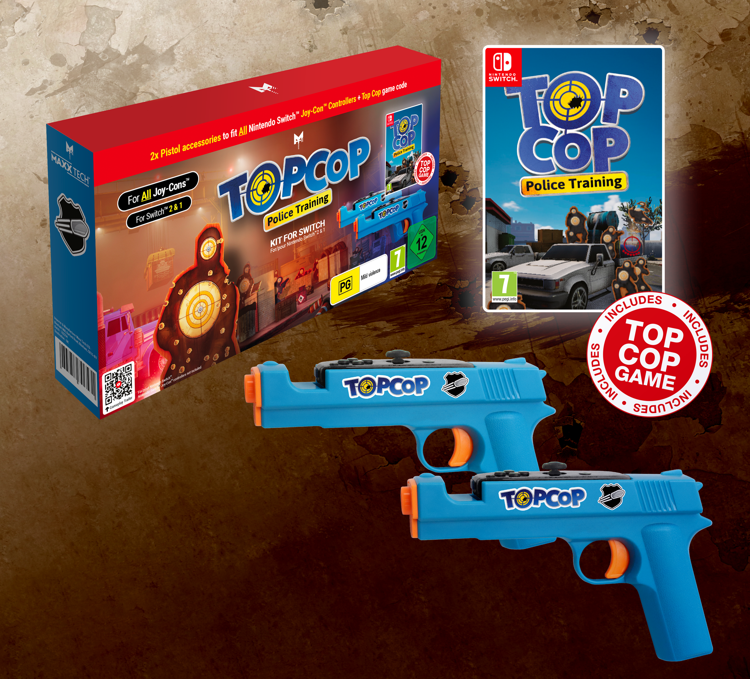 Top Cop Police Training Game & Gun Kit Nintendo Switch 1 & 2