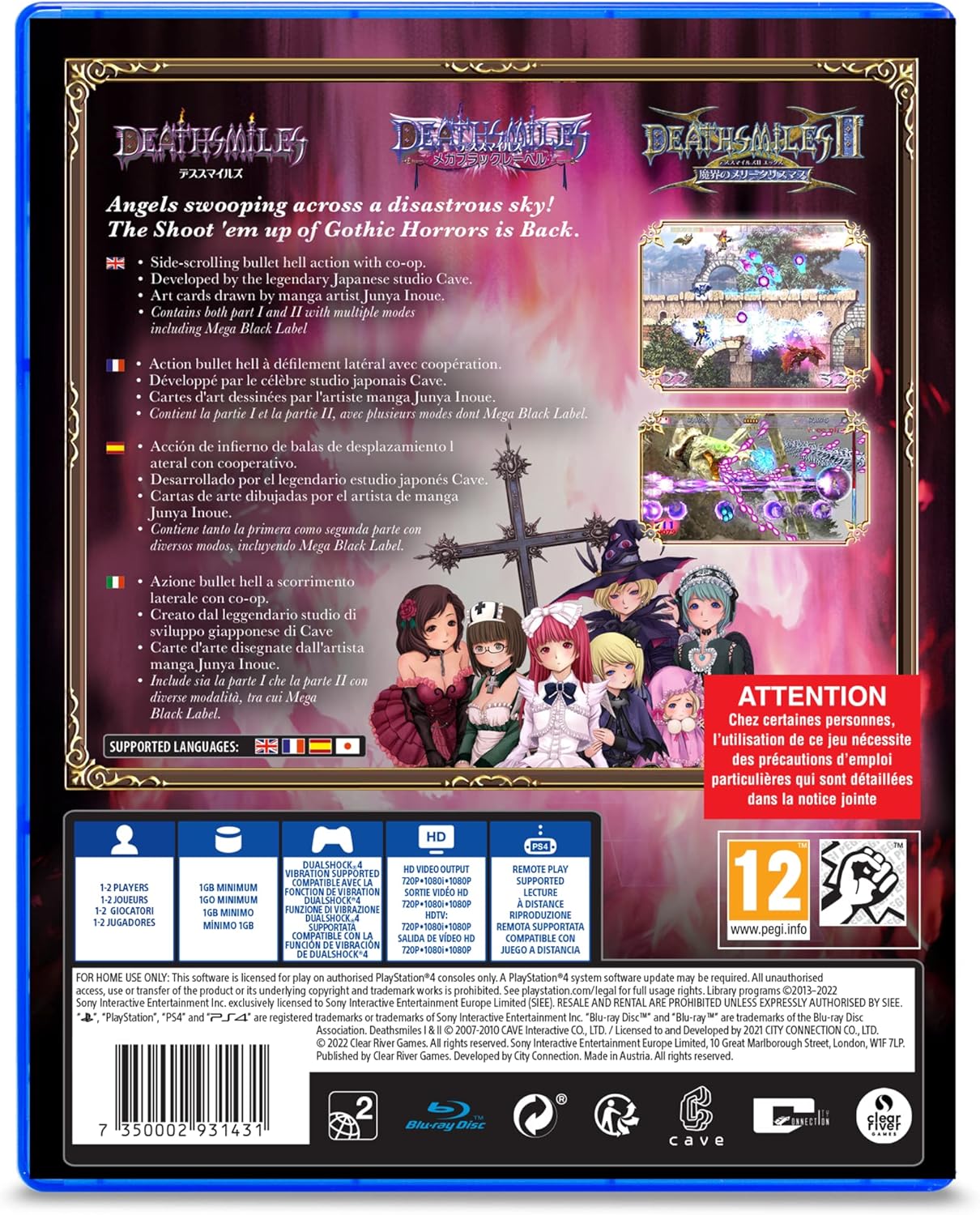 Deathsmiles I & II PS4 - Jeux Vidéo Physique - Clear River Games - Shop Just for Games