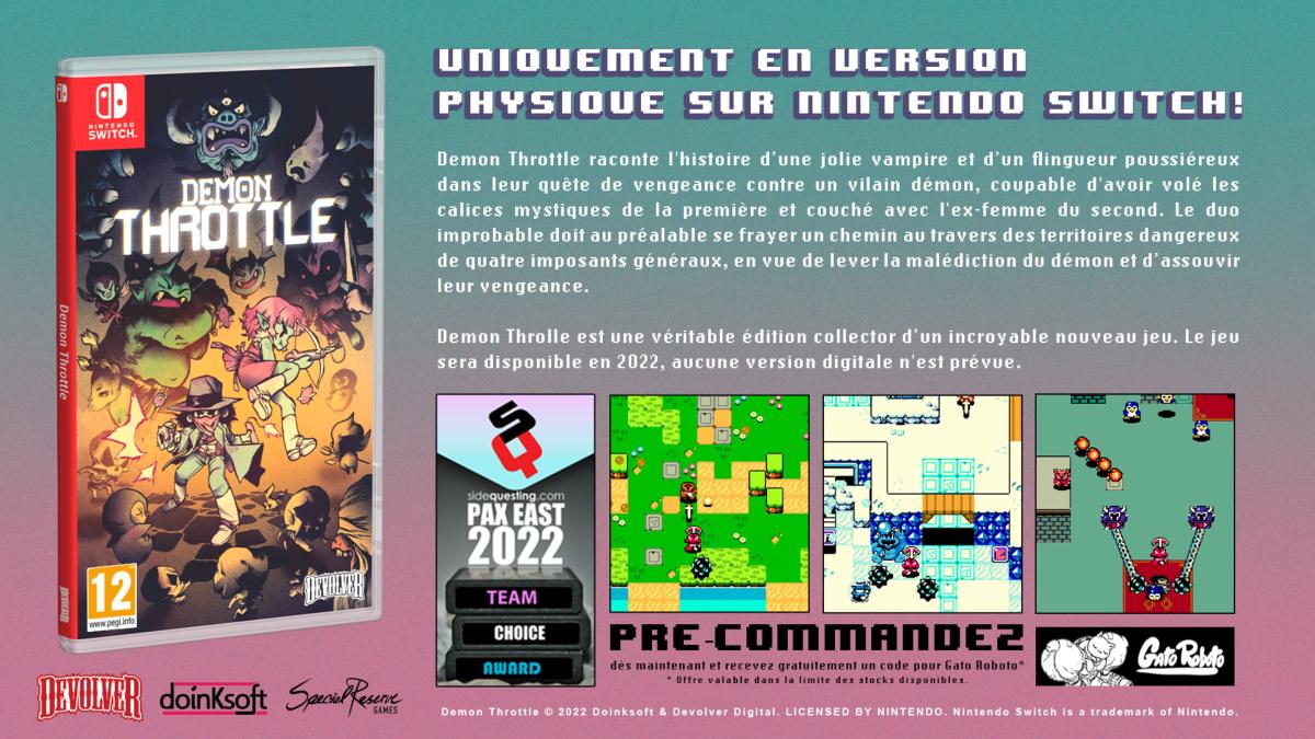Demon Throttle Nintendo SWITCH - Jeux Vidéo Physique - Devolver Digital - Shop Just for Games