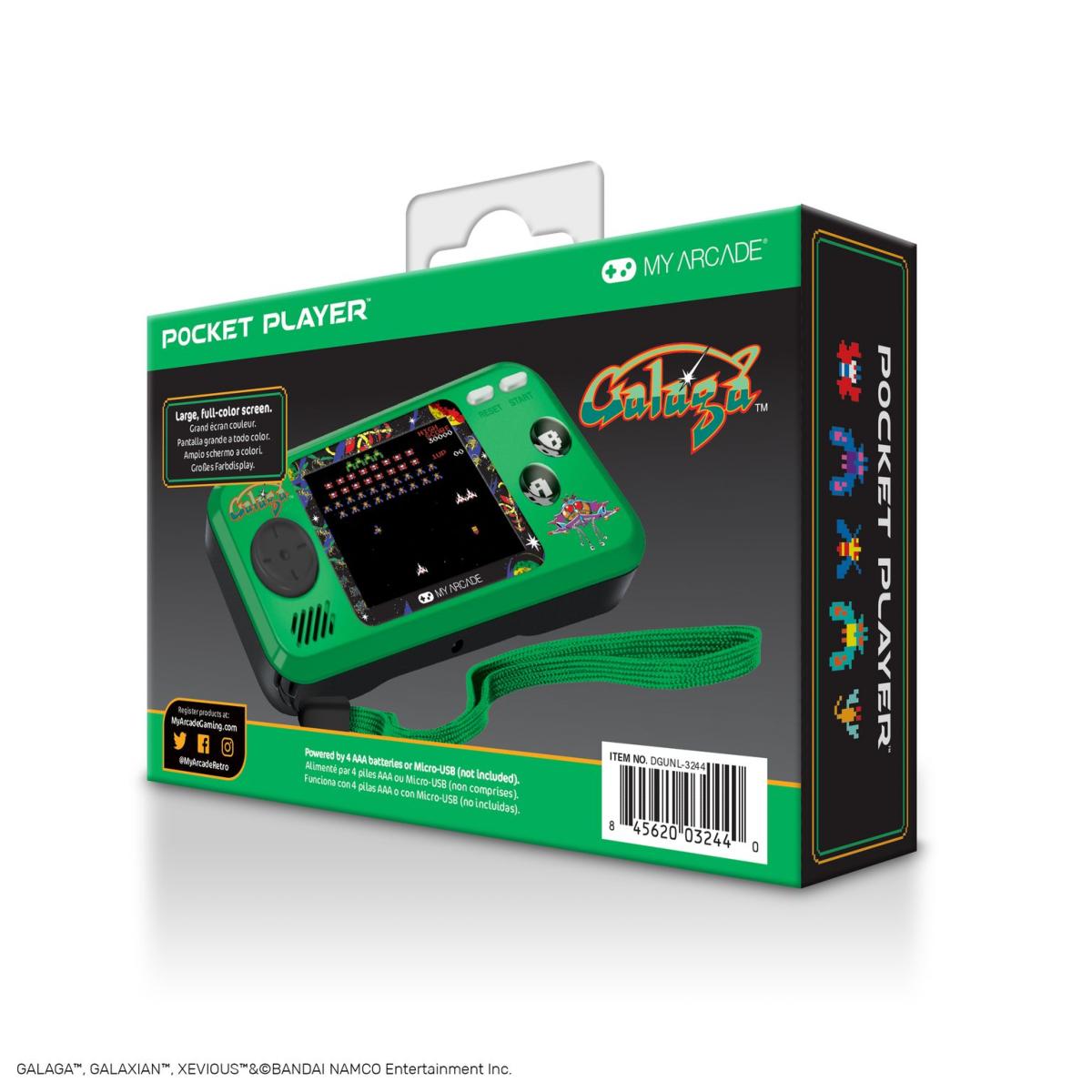My arcade - Pocket Player Galaga - Portable Gaming - 3 Games in 1 - Console portable - My Arcade - Shop Just for Games