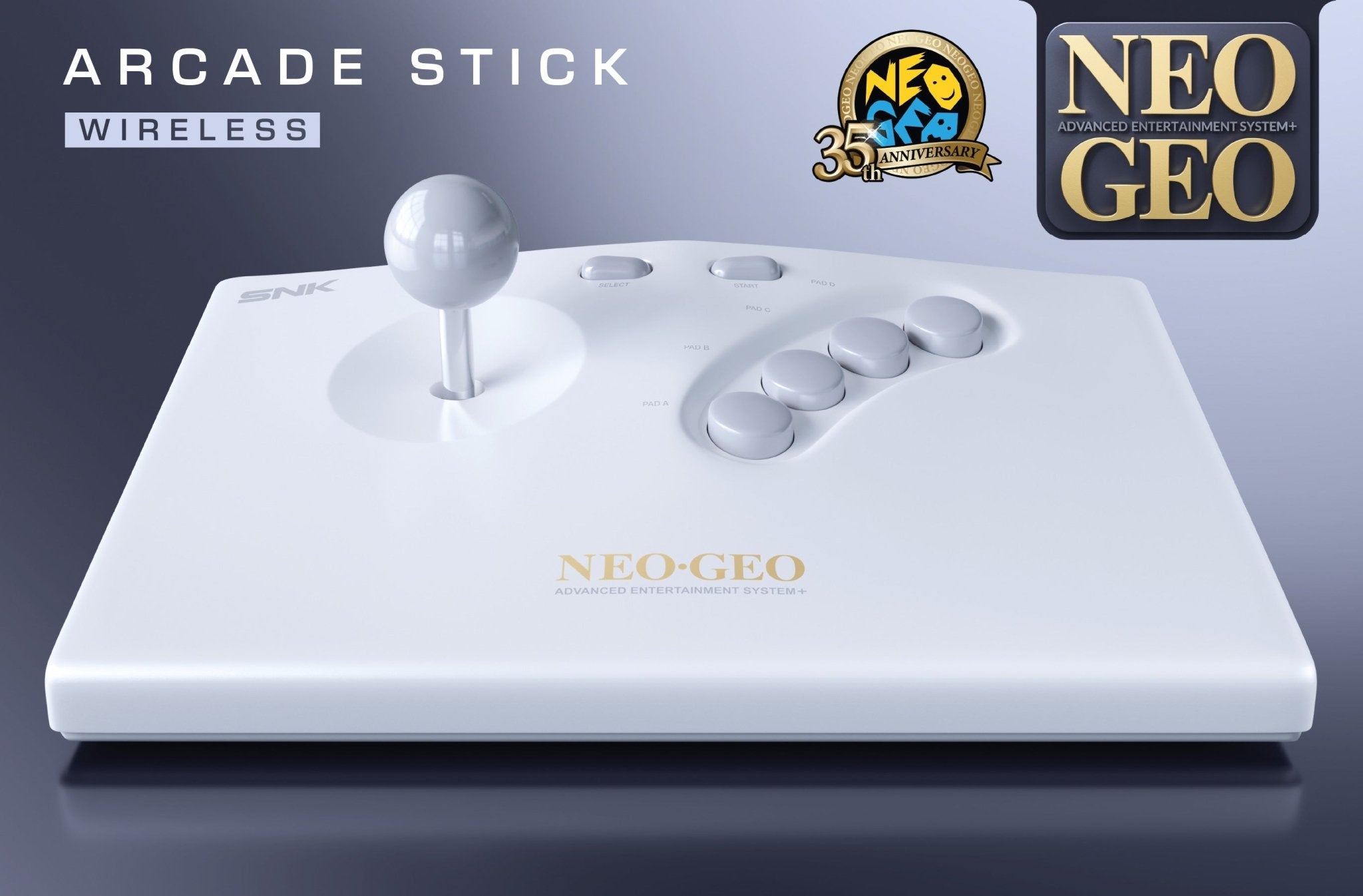 NEO GEO AES+ Arcade Stick sans fil Blanc - Console portable - SNK - Shop Just for Games