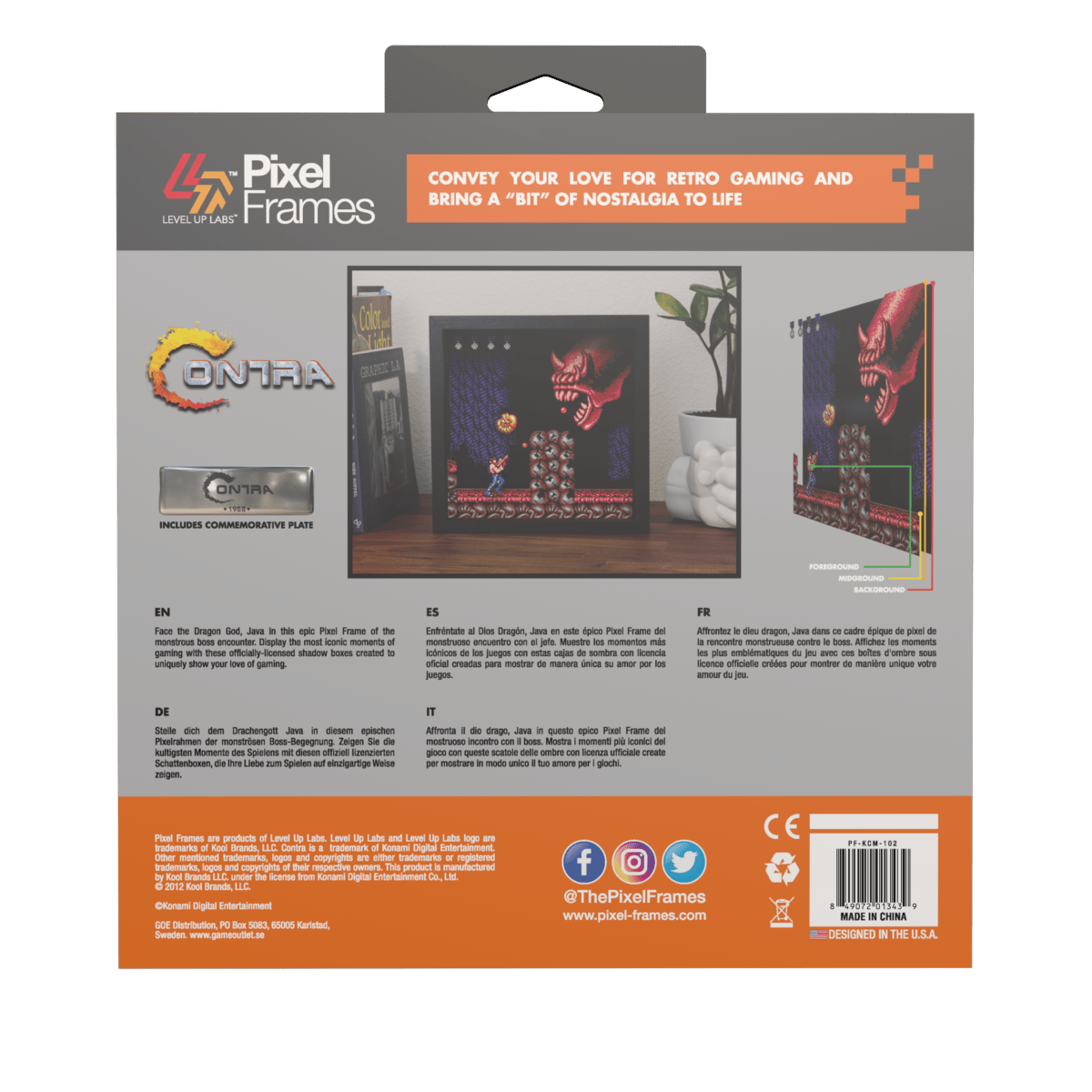 Pixel Frames - Contra Dragon God Java - 23x23 cm - Pixel Frames - Level Up Labs - Shop Just for Games