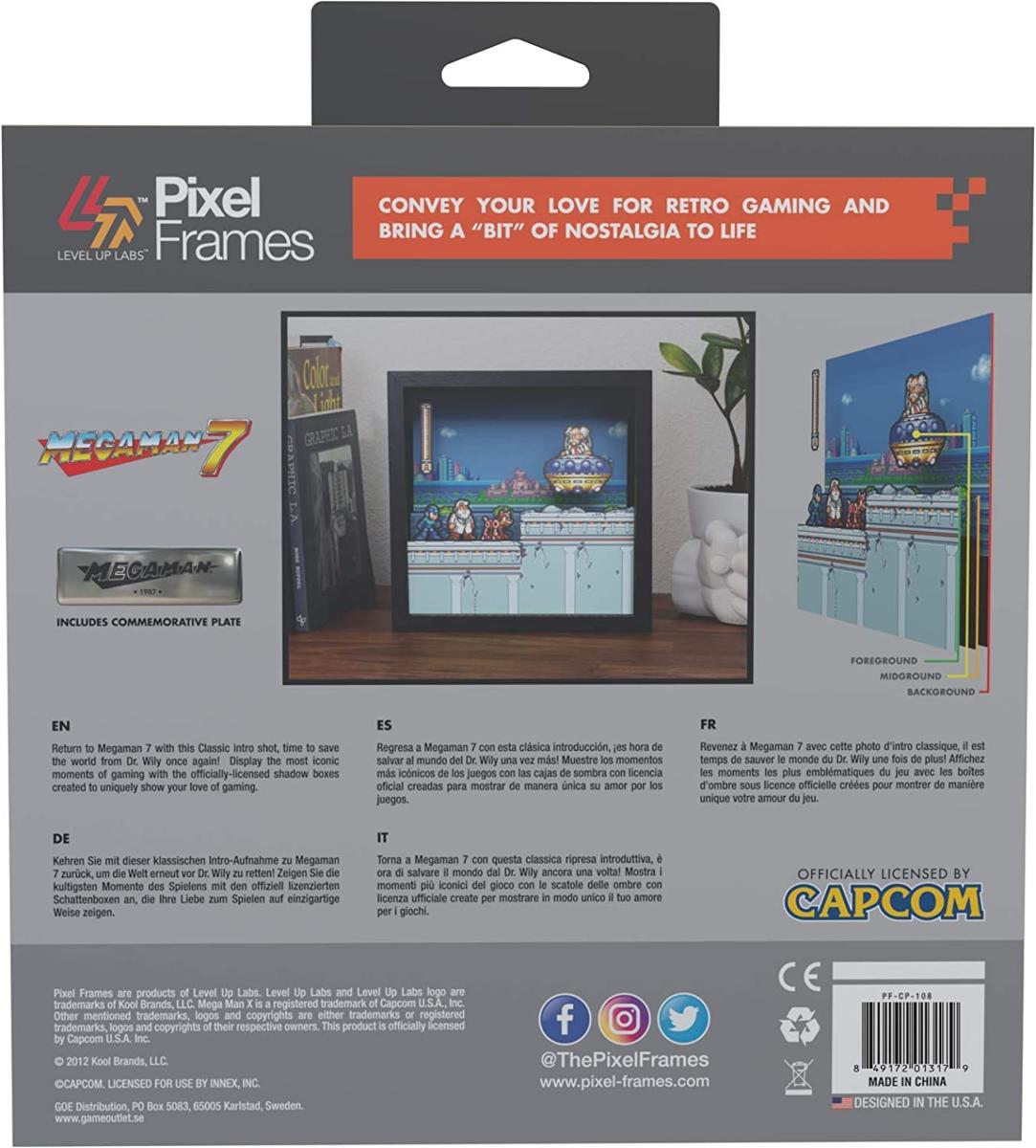 Pixel Frames Mega Man 7 Dr Wily - 23x23 cm - Pixel Frames - Level Up Labs - Shop Just for Games