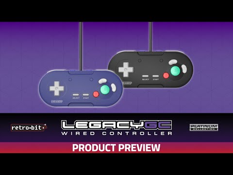 Retrobit - LegacyGC Manette Filaire pour Nintendo Gamecube Jet Black  - Connexion d'origine