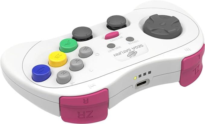 RetroBit Sega Saturn 2.4Ghz Pro White - Manettes - retro - bit - Shop Just for Games