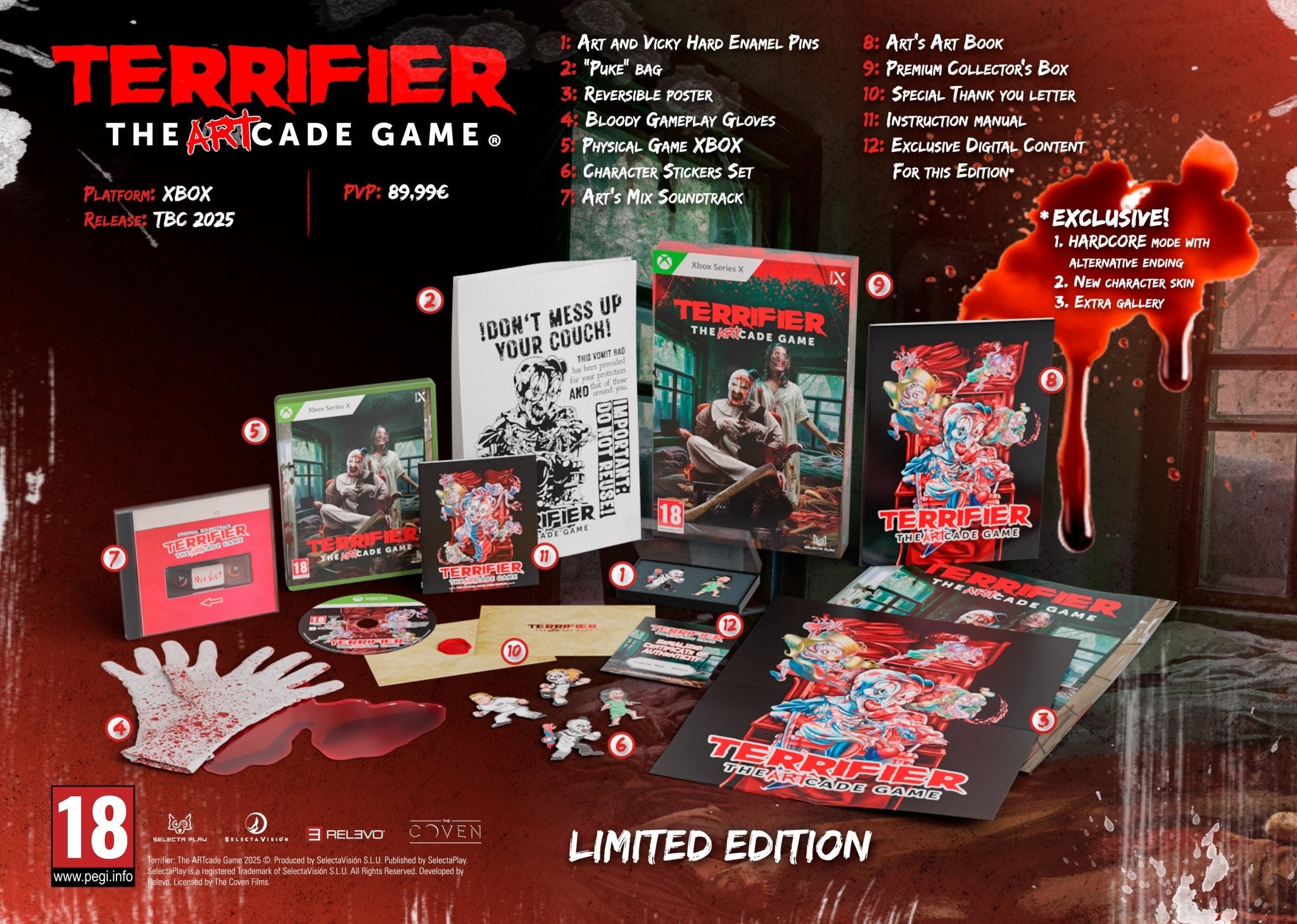 Terrifier The ARTcade Game Collector's Edition Xbox Series X + BONUS - Jeux Vidéo Physique - SELECTA PLAY - Shop Just for Games