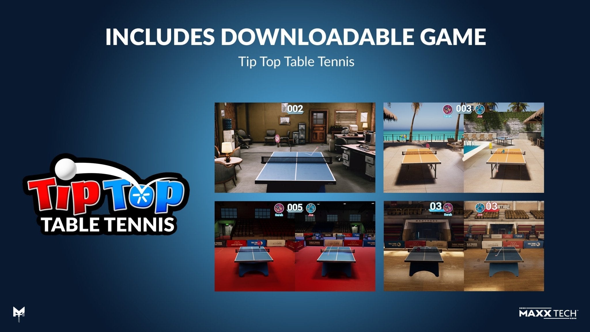 Tip Top Table Tennis Kit pour Nintendo Switch 1 et 2 (Code de téléchargement du jeu inclus) - Jeux Vidéo Code de Téléchargement - MAXX TECH - Shop Just for Games