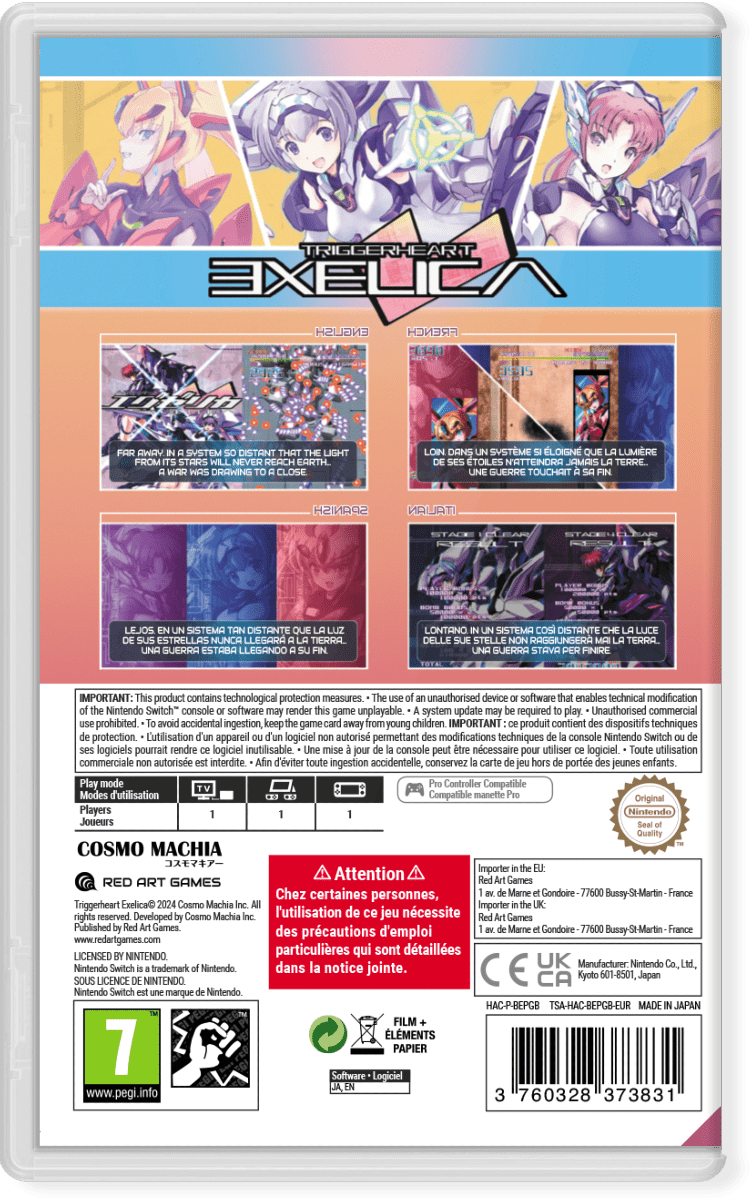 Triggerheart Exelica Nintendo SWITCH - Jeux Vidéo Physique - Red Art Games - Shop Just for Games