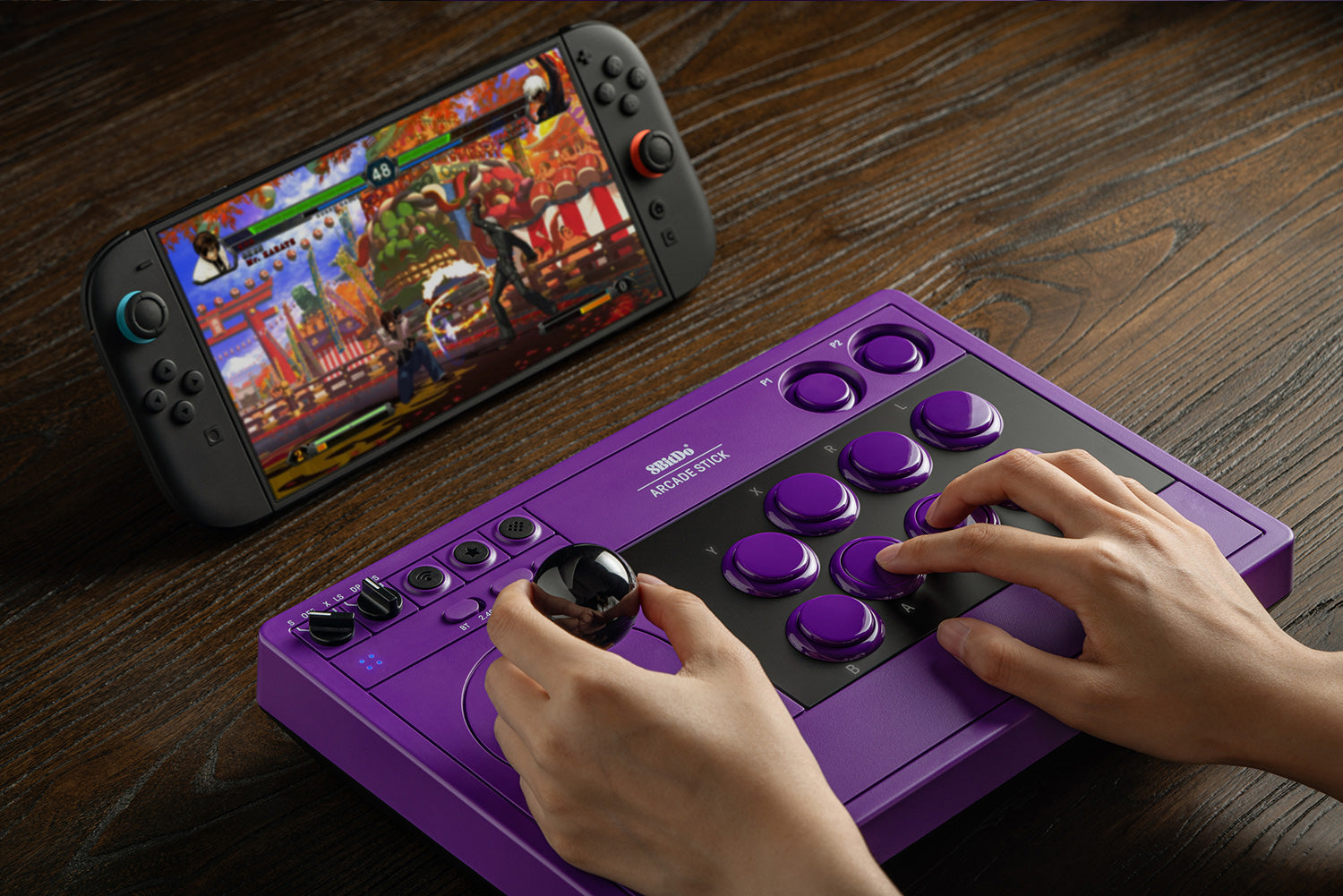 8Bitdo Arcade Stick Purple Edition - Nintendo Switch 1 & 2 - PC Windows