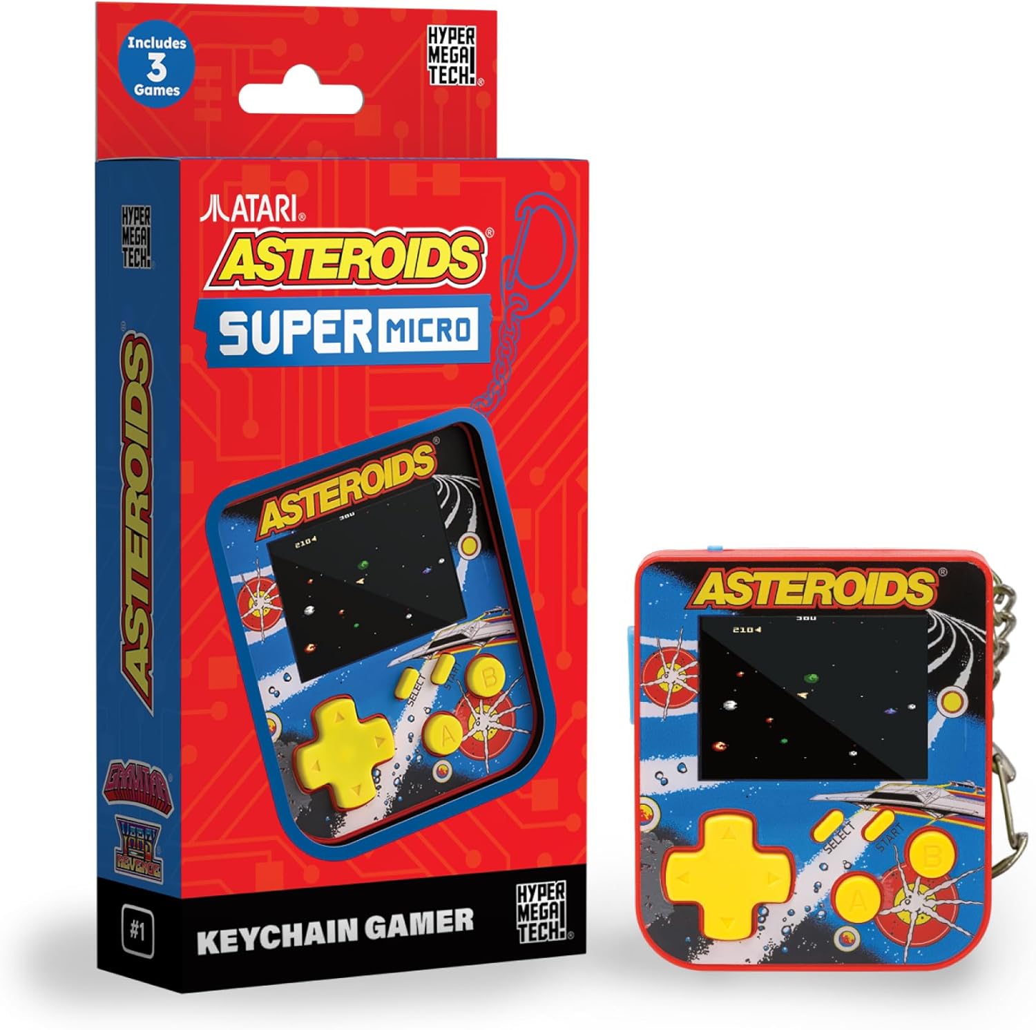 Super Micro Atari Asteroids Porte Clefs Gamer