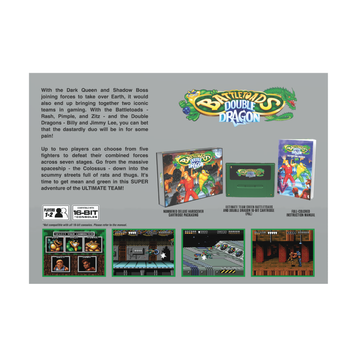 BATTLETOADS & DOUBLE DRAGON COLLECTOR'S EDITION - Cartouche Super NES PAL - Jeux Rétro - retro - bit - Shop Just for Games