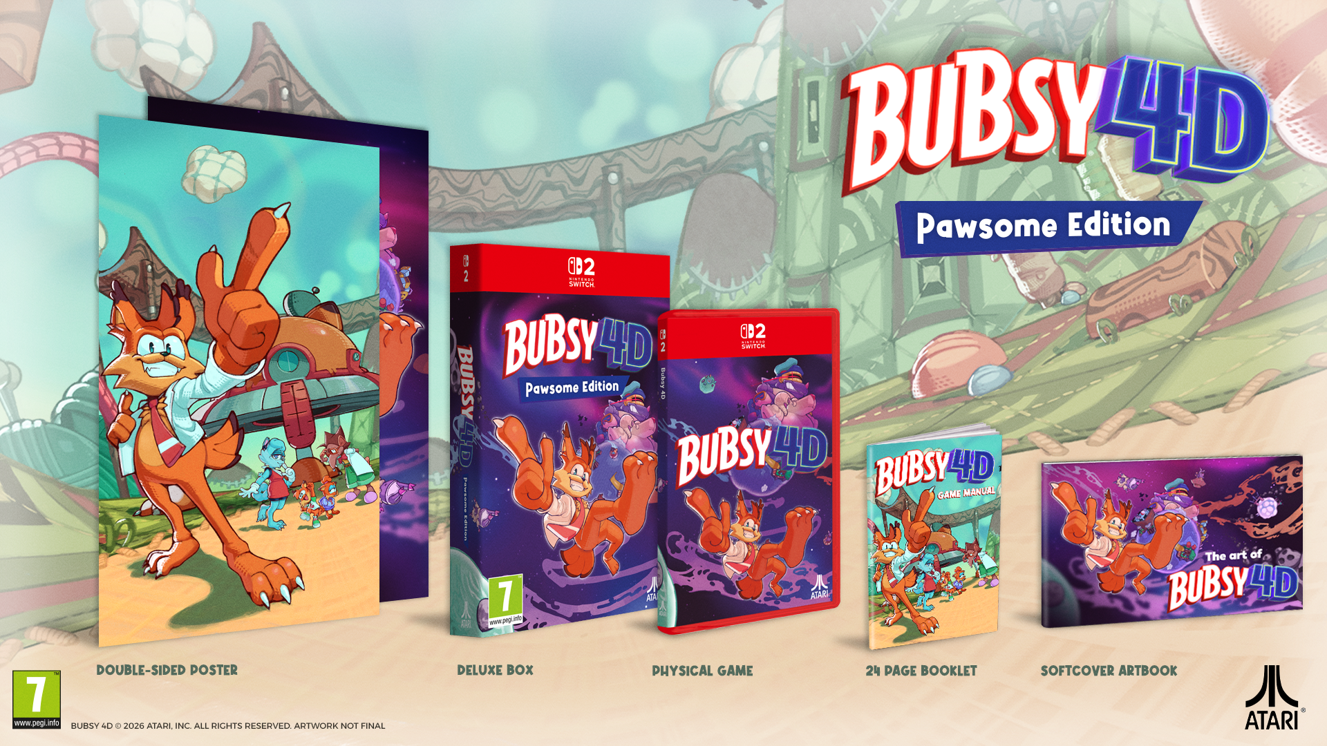 Bubsy 4D Pawsome Edition Switch 2 - Jeux Vidéo Physique - UIE - Shop Just for Games