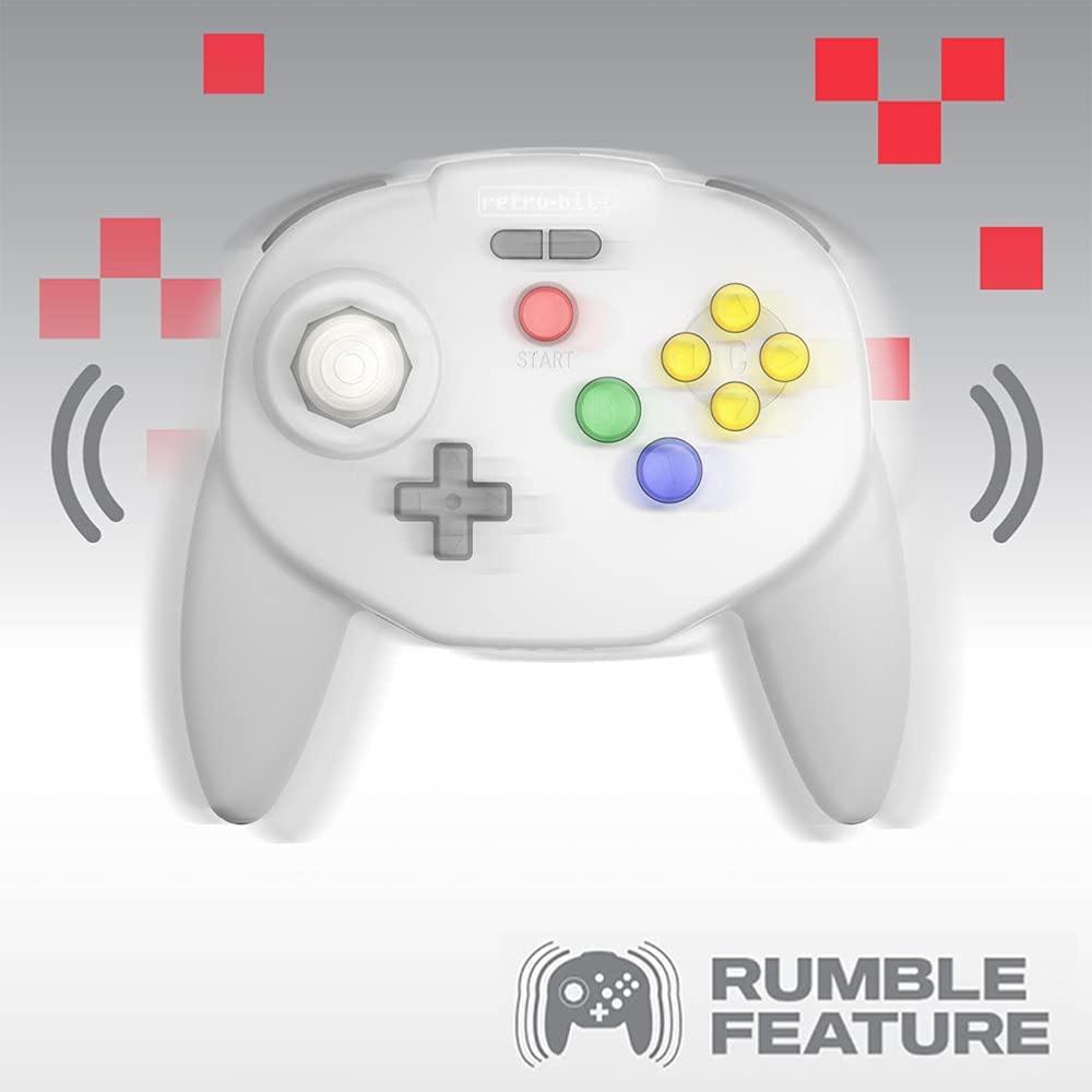 Retro - Bit Tribute 64 2.4GHz Manette sans Fil pour Nintendo 64/Switch/PC/Mac Clear Red - Manettes - retro - bit - Shop Just for Games