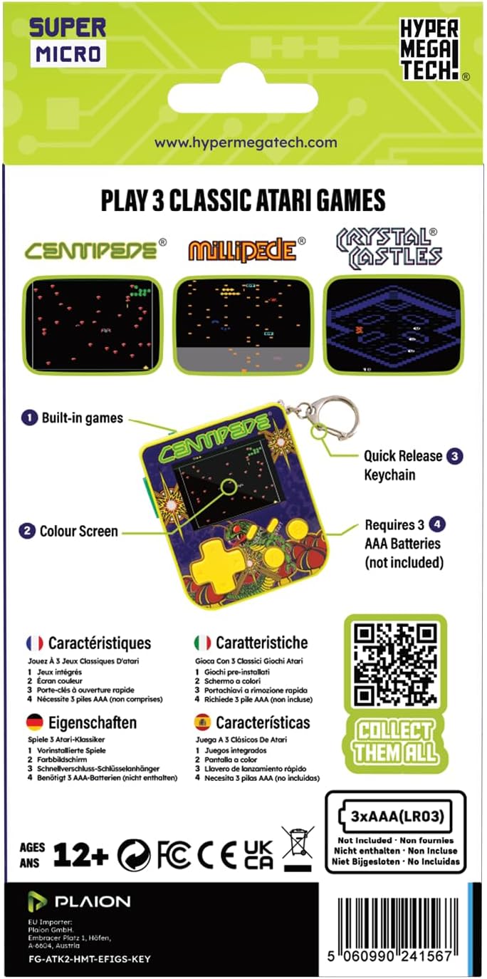 Super Micro Atari Centipede Porte Clefs Gamer - Console portable - Evercade - Shop Just for Games