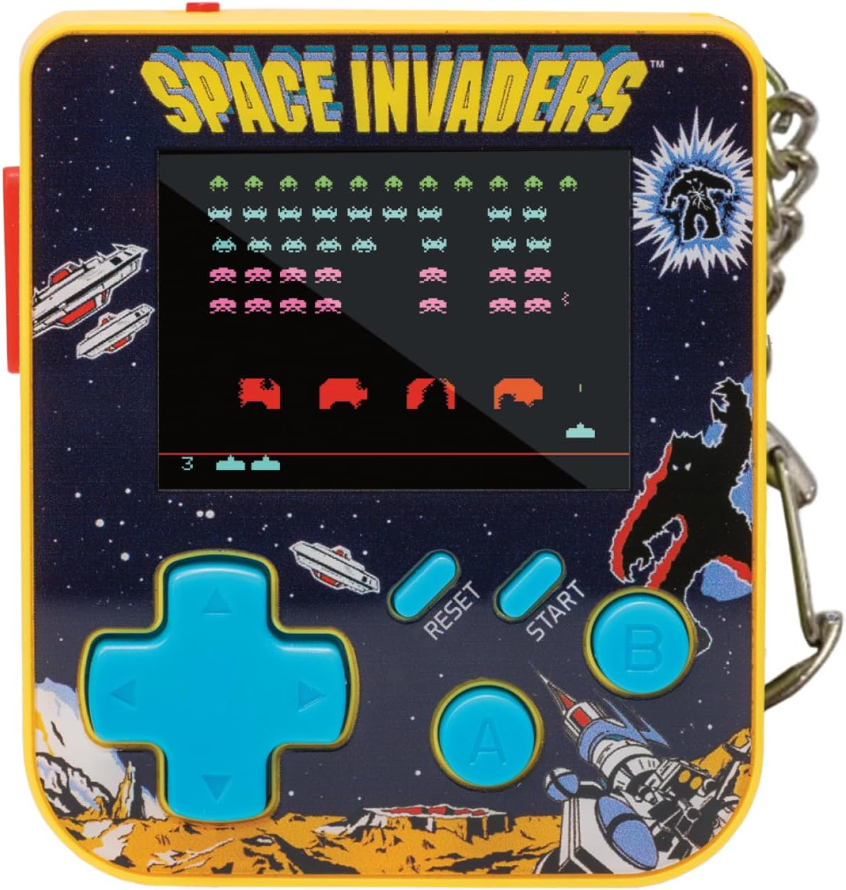 Super Micro Space Invaders Gamer Keychain