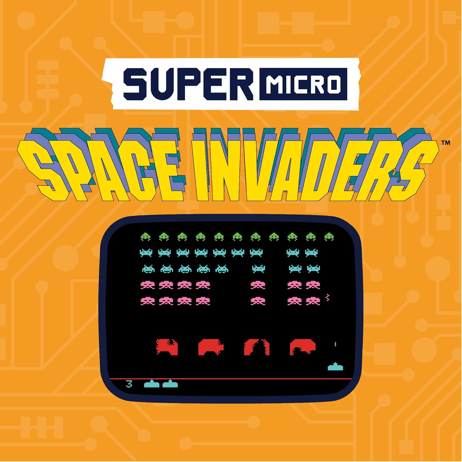 Super Micro Space Invaders Gamer Keychain