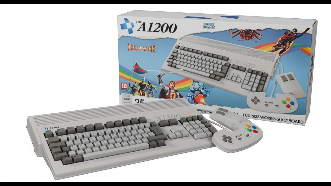 The A 1200 - Amiga 1200 +25 Jeux - Clavier Full Size, Souris et Manette inclus - Console - Retro Games - Shop Just for Games