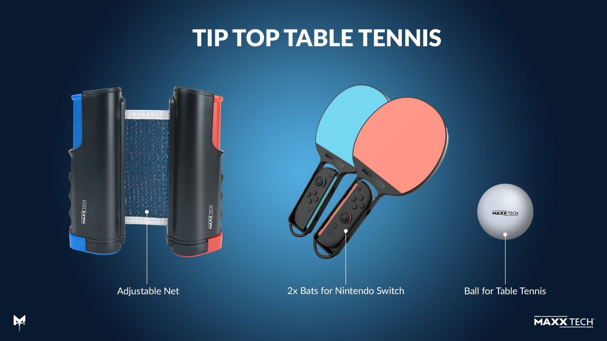 Tip Top Table Tennis Kit pour Nintendo Switch 1 et 2 (Code de téléchargement du jeu inclus) - Jeux Vidéo Code de Téléchargement - MAXX TECH - Shop Just for Games